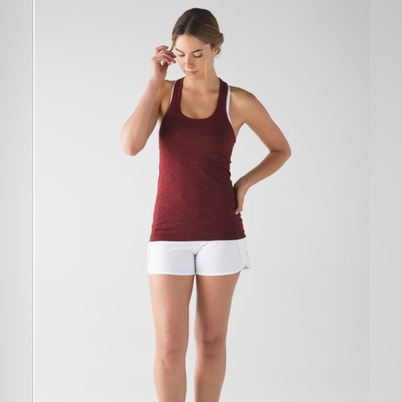 Lululemon Swiftly Tech Racerback Tank Top Black True Red Size 6 Athleisure - Picture 1 of 11